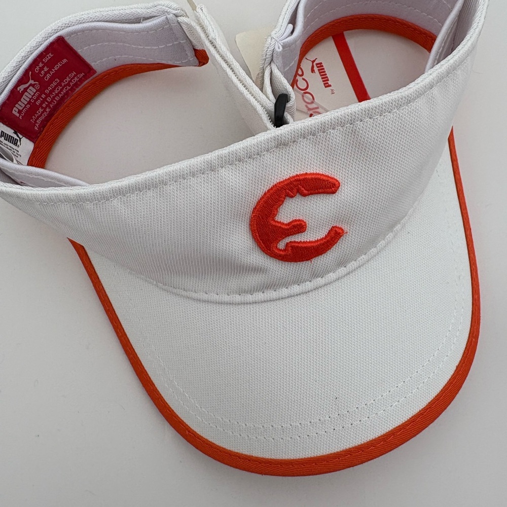 Puma White Visor with Orange Trim